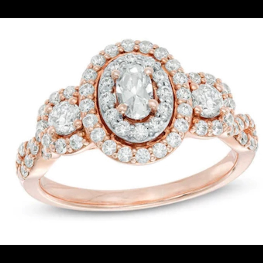 Vintage inspired rose gold wedding ring and guard - Picture 2 of 4